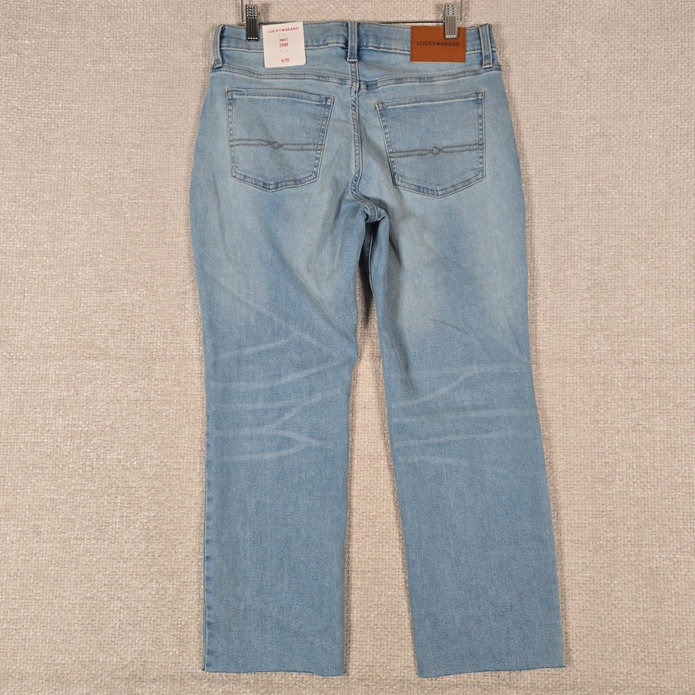 Lucky Brand Sweet Crop Jeans Womens 8/29 Light Wash Raw Hem Advanced Stretch NEW - Picture 3 of 12
